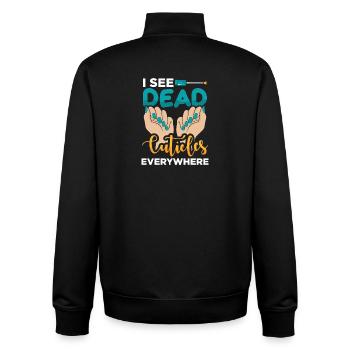 Nageldesigner Nageldesignerin Kosmetik Nagelstudio - Unisex Organic Zip Sweatshirt von Stanley/Stella - Schwarz - Hinten - AI Model Male 185 light (185cm)