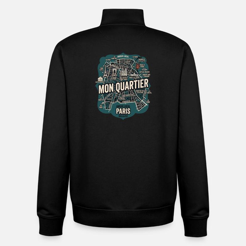 Mon Quartier - Unisex Organic Zip Sweatshirt von Stanley/Stella - Schwarz