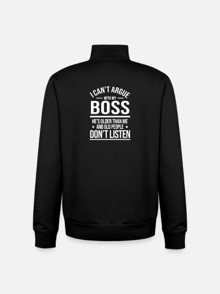 Cant Argue Funny Workplace - Unisex Organic Zip Sweatshirt by Stanley/Stella - black
