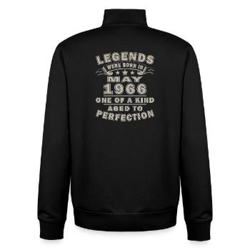 Birthday Present May 1966 - Unisex Organic Zip Sweatshirt by Stanley/Stella - black - Back - AI Model Male 185 light (185cm)