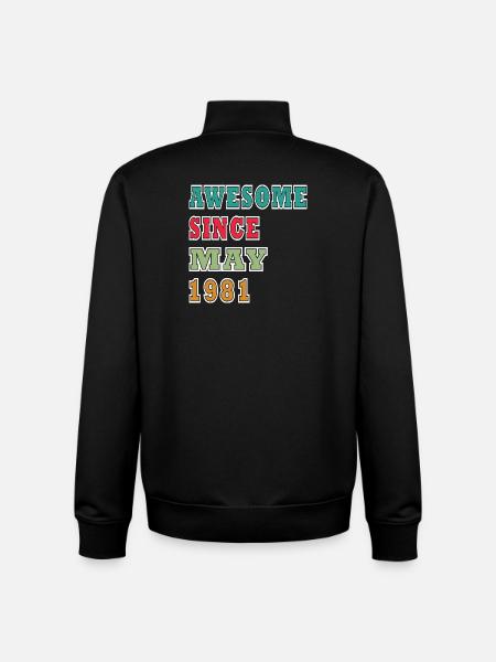 Awesome since May 1981 - Unisex Organic Zip Sweatshirt by Stanley/Stella - black