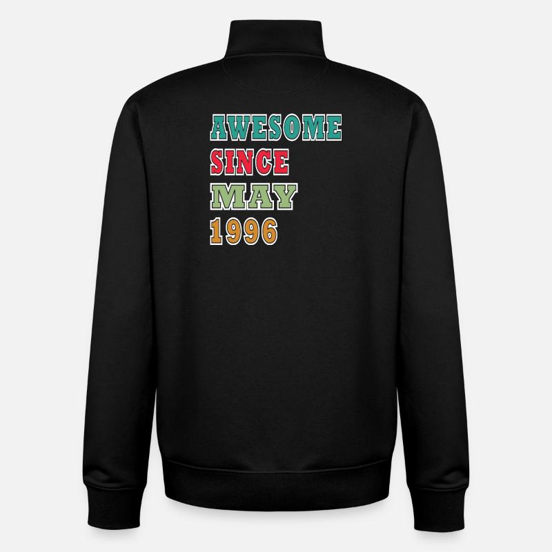 Génial depuis mai 1996 - Sweat zippé unisexe en coton bio Stanley/Stella - noir