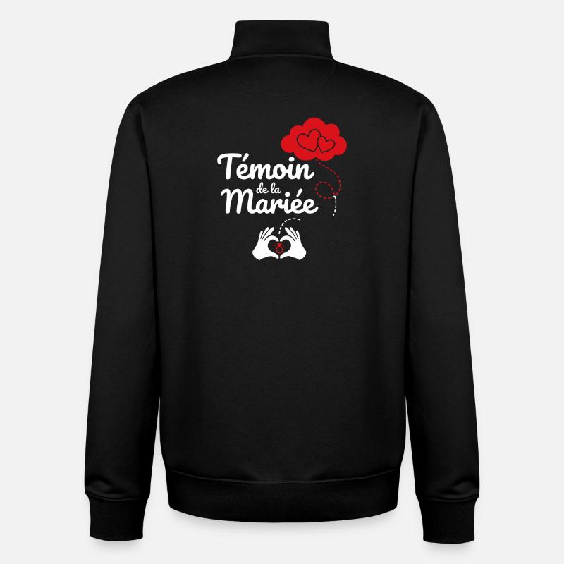 Témoin de la Mariée - Sweat zippé unisexe en coton bio Stanley/Stella - noir