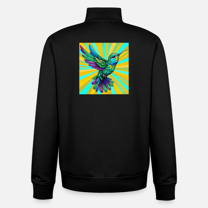 hummingbird - Unisex Organic Zip Sweatshirt by Stanley/Stella - black