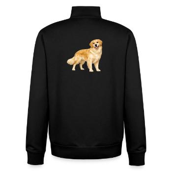 Golden Retriever souriant - Sweat zippé unisexe en coton bio Stanley/Stella - noir - Dos - AI Model Male 185 light (185cm)