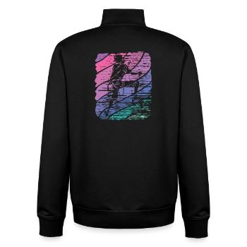 Boulderer Boulder Bouldern - Unisex Organic Zip Sweatshirt von Stanley/Stella - Schwarz - Hinten - AI Model Male 185 light (185cm)