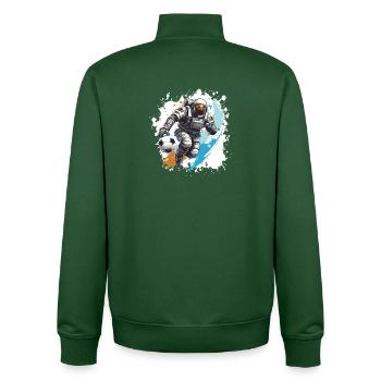 Astronaut Fussball Team - Unisex Organic Zip Sweatshirt von Stanley/Stella - Flaschengrün - Hinten - AI Model Male 185 dark (185cm)