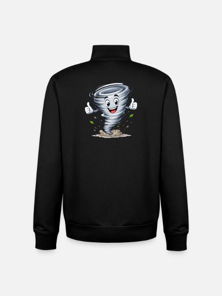 Funny Whirlwind Tornado Weather Motif - Unisex Organic Zip Sweatshirt by Stanley/Stella - black