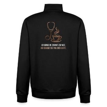 Hebamme, Kaffee, Beruf, Stolz - Unisex Organic Zip Sweatshirt von Stanley/Stella - Schwarz - Hinten - AI Model Male 185 light (185cm)