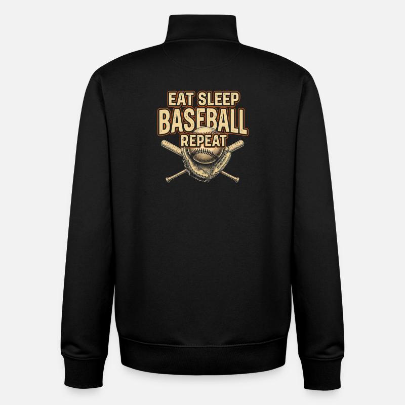 Mange Sommeil Baseball Répéter - Sweat zippé unisexe en coton bio Stanley/Stella - noir
