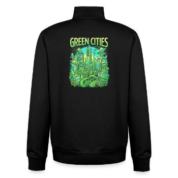 Green City Gardening - Unisex Organic Zip Sweatshirt by Stanley/Stella - black - Back - AI Model Male 185 light (185cm)