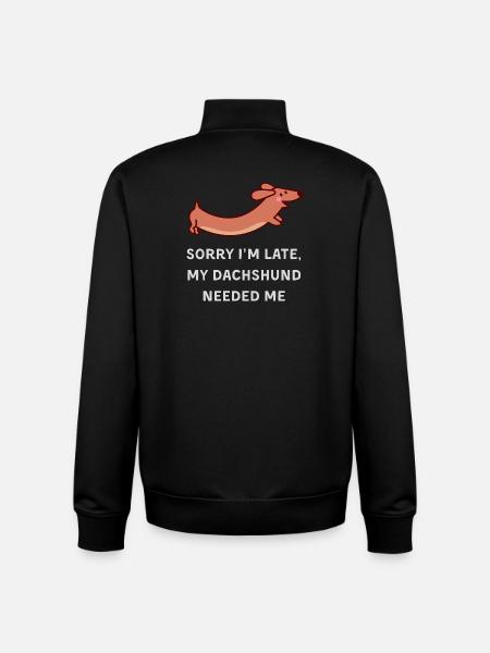 Dachshund Delay - Unisex Organic Zip Sweatshirt by Stanley/Stella - black