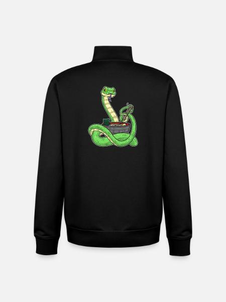 Snake Cook Ramen Cooking - Unisex Organic Zip Sweatshirt by Stanley/Stella - black