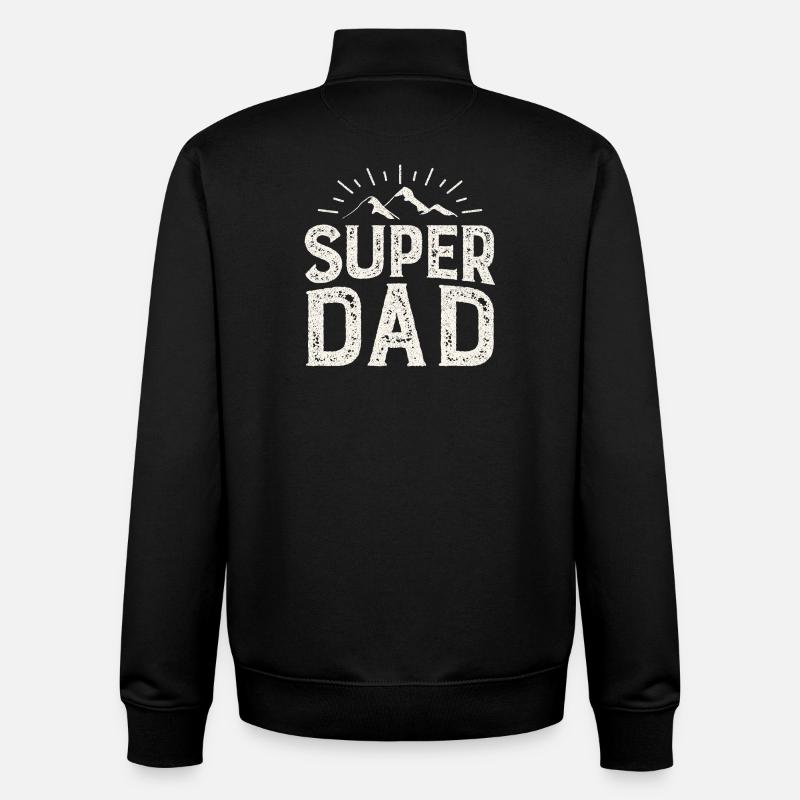 Super Dad Mountain Abenteuer - Unisex Organic Zip Sweatshirt von Stanley/Stella - Schwarz