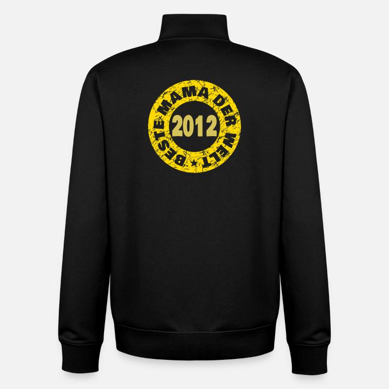 Maman 2012 - Sweat zippé unisexe en coton bio Stanley/Stella - noir
