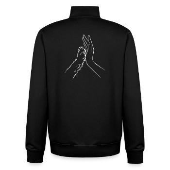 Hundepfote und Hand Team - Unisex Organic Zip Sweatshirt von Stanley/Stella - Schwarz - Hinten - AI Model Male 185 light (185cm)