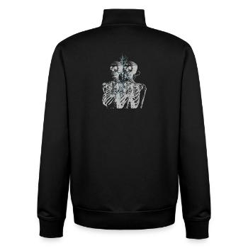 Glitch Skeleton Melt Dark Aesthetic Design - Unisex Organic Zip Sweatshirt by Stanley/Stella - black - Back - AI Model Male 185 light (185cm)