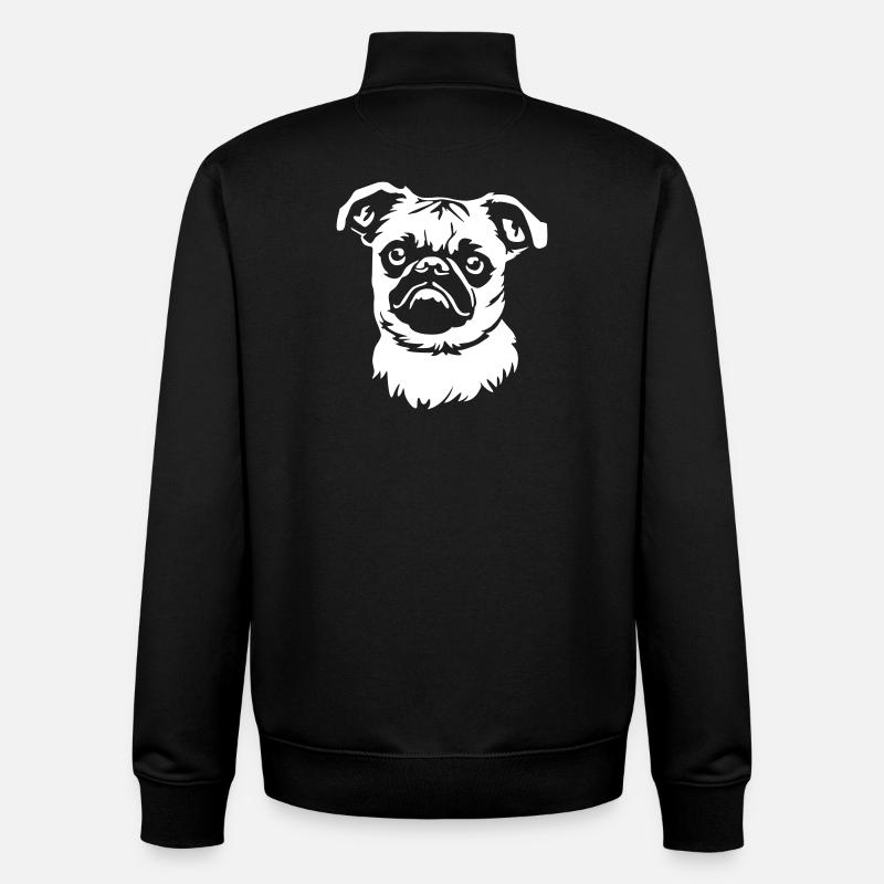 Brussels Griffon Head "Black Edition" - Unisex Organic Zip Sweatshirt by Stanley/Stella - black