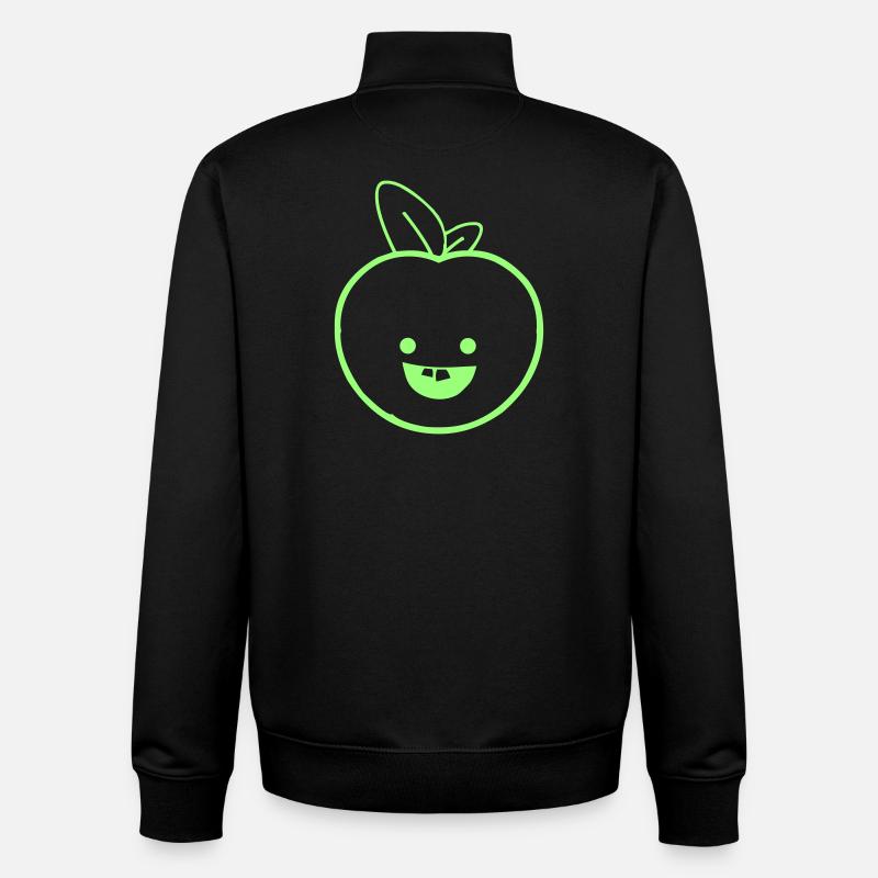 Sourire Lime Apple - Sweat zippé unisexe en coton bio Stanley/Stella - noir