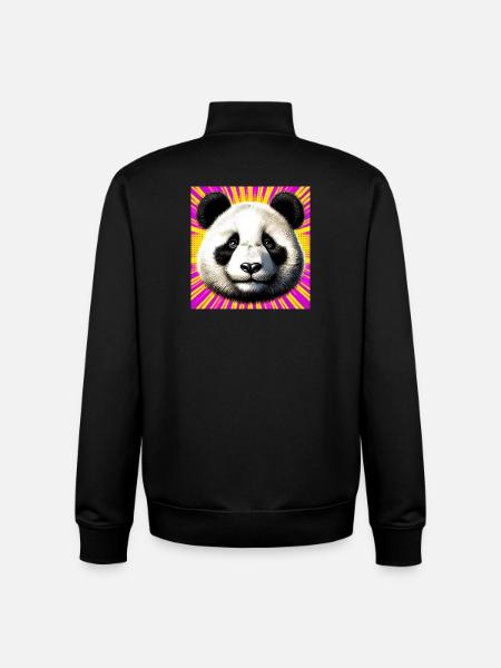 panda - Sweat zippé unisexe en coton bio Stanley/Stella - noir