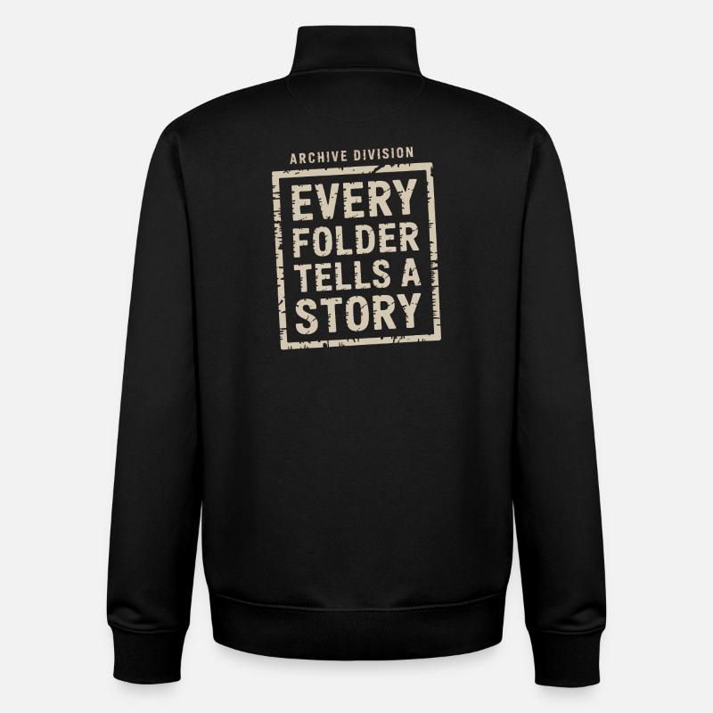 Every Folder Tells a Story - Unisex Organic Zip Sweatshirt by Stanley/Stella - black