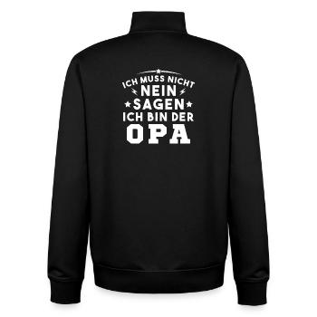 Ich Muss Nicht Nein Sagen Ich Bin Der Opa - Unisex Organic Zip Sweatshirt von Stanley/Stella - Schwarz - Hinten - AI Model Male 185 light (185cm)