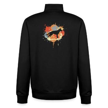Deutscher Schäferhund Graffiti - Unisex Organic Zip Sweatshirt von Stanley/Stella - Schwarz - Hinten - AI Model Male 185 light (185cm)