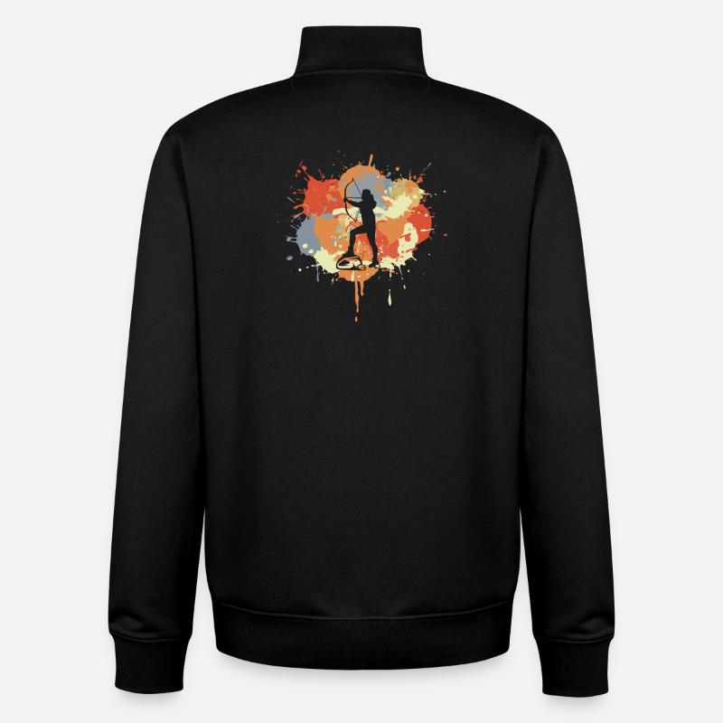 Archer Drawing - Unisex Organic Zip Sweatshirt by Stanley/Stella - black