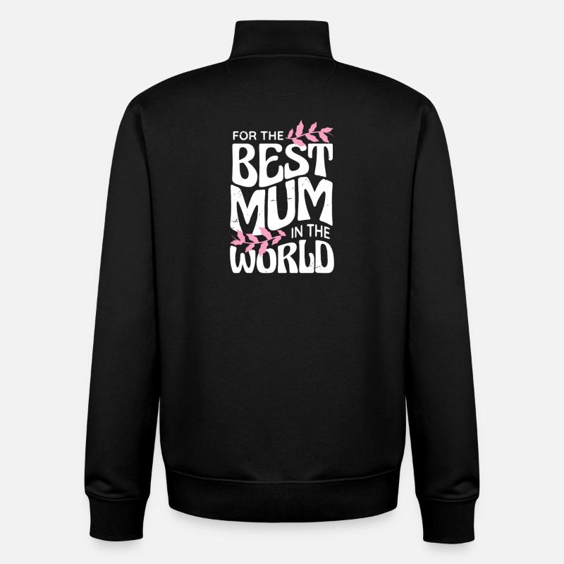 Meilleure maman du monde - Sweat zippé unisexe en coton bio Stanley/Stella - noir