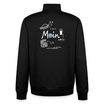 MOIN Luxus Urlaub ironisch minimalistisch Meer - Unisex Organic Zip Sweatshirt von Stanley/Stella - Schwarz - Hinten - AI Model Male 185 light (185cm)