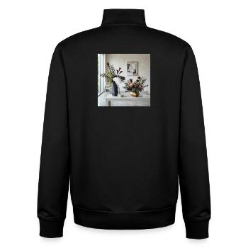 Geometrische Blüten Vasen - Modern Art - Unisex Organic Zip Sweatshirt von Stanley/Stella - Schwarz - Hinten - AI Model Male 185 light (185cm)