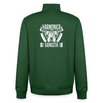Harmonica Musican Gangsta Harmonica - Unisex Organic Zip Sweatshirt von Stanley/Stella - Flaschengrün - Hinten - AI Model Male 185 dark (185cm)