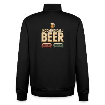 Bier Incoming Call Beer JGA Herren Männerabend - Unisex Organic Zip Sweatshirt von Stanley/Stella - Schwarz - Hinten - AI Model Male 185 light (185cm)