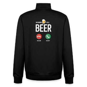 Bier Incoming Call Beer JGA Herren Männerabend - Unisex Organic Zip Sweatshirt von Stanley/Stella - Schwarz - Hinten - AI Model Male 185 light (185cm)