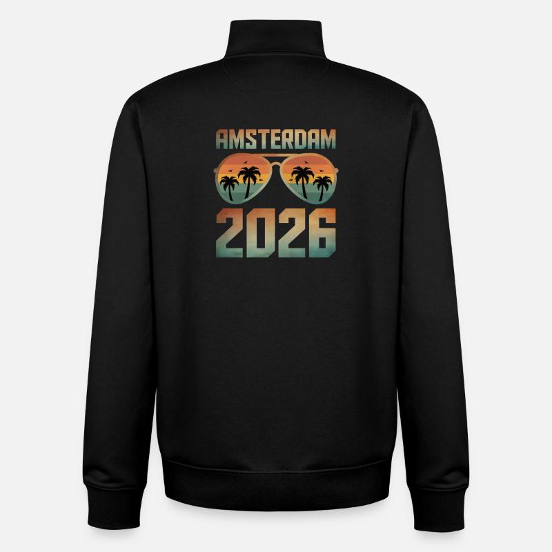 Amsterdam 2026 - Unisex Organic Zip Sweatshirt von Stanley/Stella - Schwarz