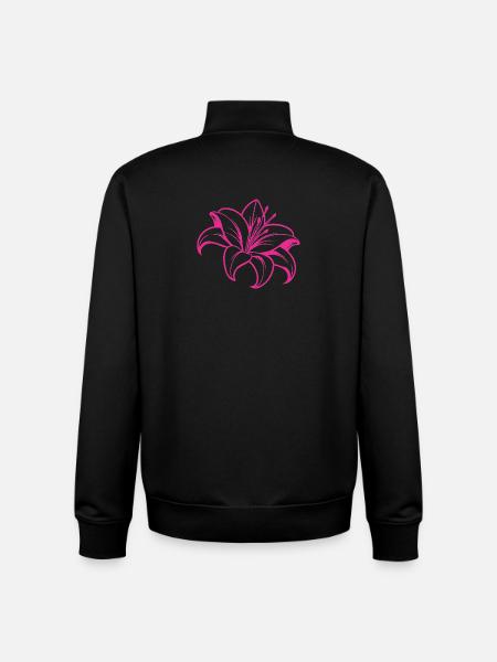 Lily flower - Unisex Organic Zip Sweatshirt by Stanley/Stella - black