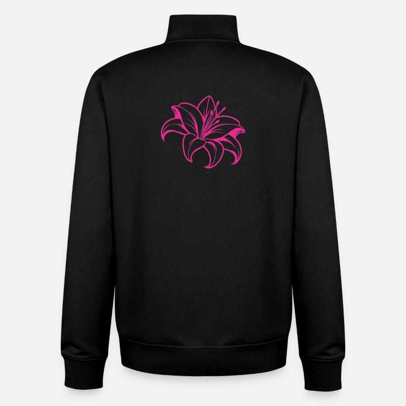 Lilienblüte - Unisex Organic Zip Sweatshirt von Stanley/Stella - Schwarz