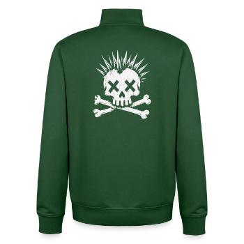 Punk Skull Mohawk Rock Alternative Shirt - Sweat zippé unisexe en coton bio Stanley/Stella - vert bouteille - Dos - AI Model Male 185 dark (185cm)