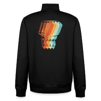 Musik Retro Mikrofon Dj Schlagermusik - Unisex Organic Zip Sweatshirt von Stanley/Stella - Schwarz - Hinten - AI Model Male 185 light (185cm)