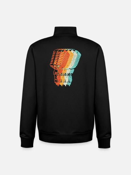 Music Retro Microphone Dj Schlager Music - Unisex Organic Zip Sweatshirt by Stanley/Stella - black