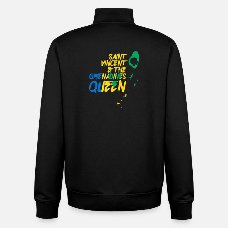 Queen Saint Vincent Graffiti - Unisex Organic Zip Sweatshirt by Stanley/Stella - black