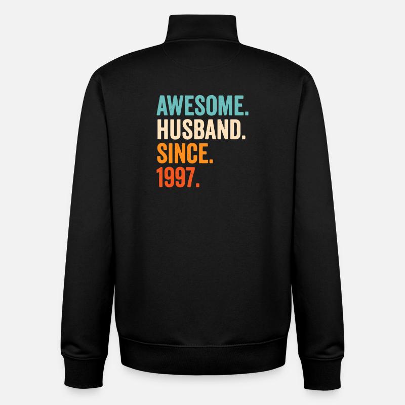 Großartiger Ehemann seit 1997 - Unisex Organic Zip Sweatshirt von Stanley/Stella - Schwarz