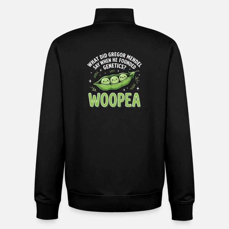 Pea Genetics Mendelwitz WOOPEA - Unisex Organic Zip Sweatshirt by Stanley/Stella - black