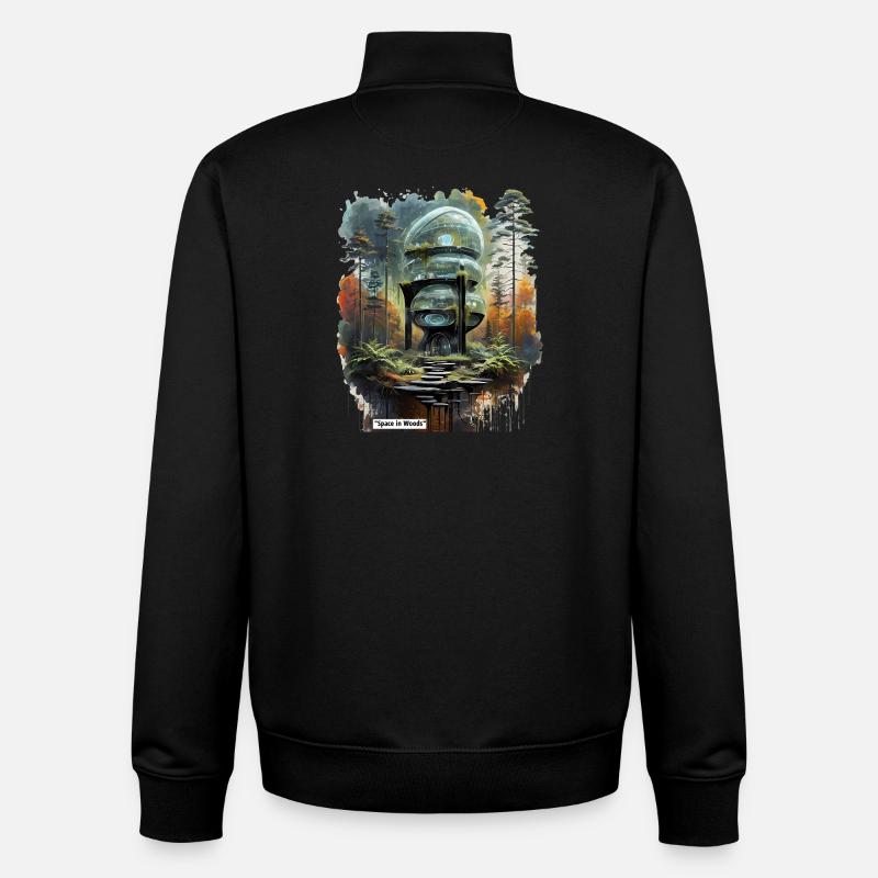 Space in Woods Dome - Unisex Organic Zip Sweatshirt by Stanley/Stella - black