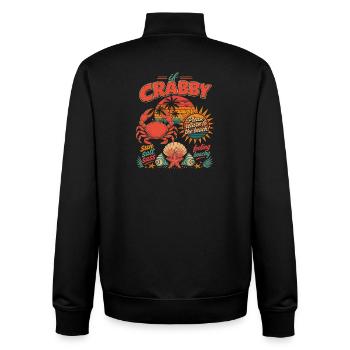 Si Crabby Beach Retro Sunset - Sweat zippé unisexe en coton bio Stanley/Stella - noir - Dos - AI Model Male 185 light (185cm)