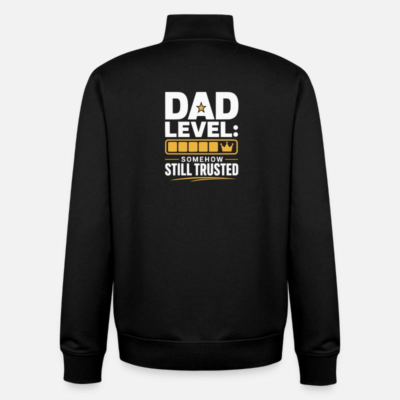 Dad Level: Still Familiar - Unisex Organic Zip Sweatshirt by Stanley/Stella - black