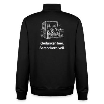 Gedanken leer Strandkorb voll witziges Möwen Meme - Unisex Organic Zip Sweatshirt von Stanley/Stella - Schwarz - Hinten - AI Model Male 185 light (185cm)