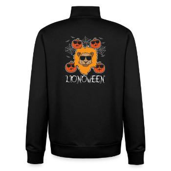Safari Afrique Faune du Serengeti Lion d’Halloween - Sweat zippé unisexe en coton bio Stanley/Stella - noir - Dos - AI Model Male 185 light (185cm)