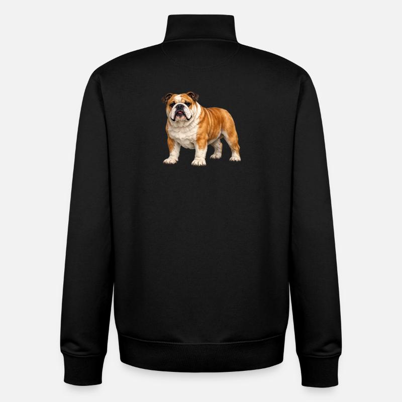 Bouledogue anglais - Sweat zippé unisexe en coton bio Stanley/Stella - noir