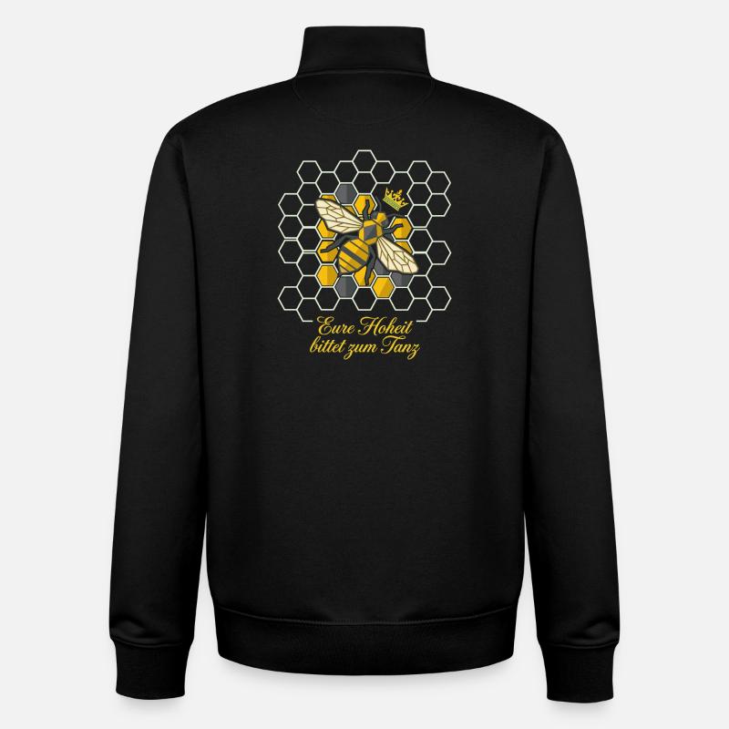 Royal bee in honeycomb - Unisex Organic Zip Sweatshirt by Stanley/Stella - black